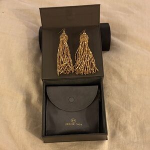 Julie Vos Gold Beaded Tassel Earrings
